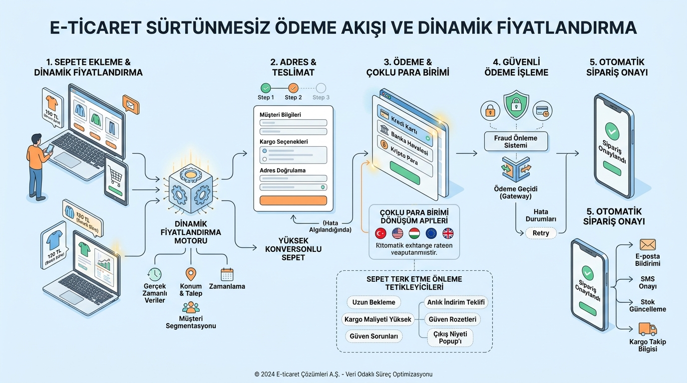e-ticaret dinamik fiyatlandırma mimarisi ve süreç akış şeması 2026
