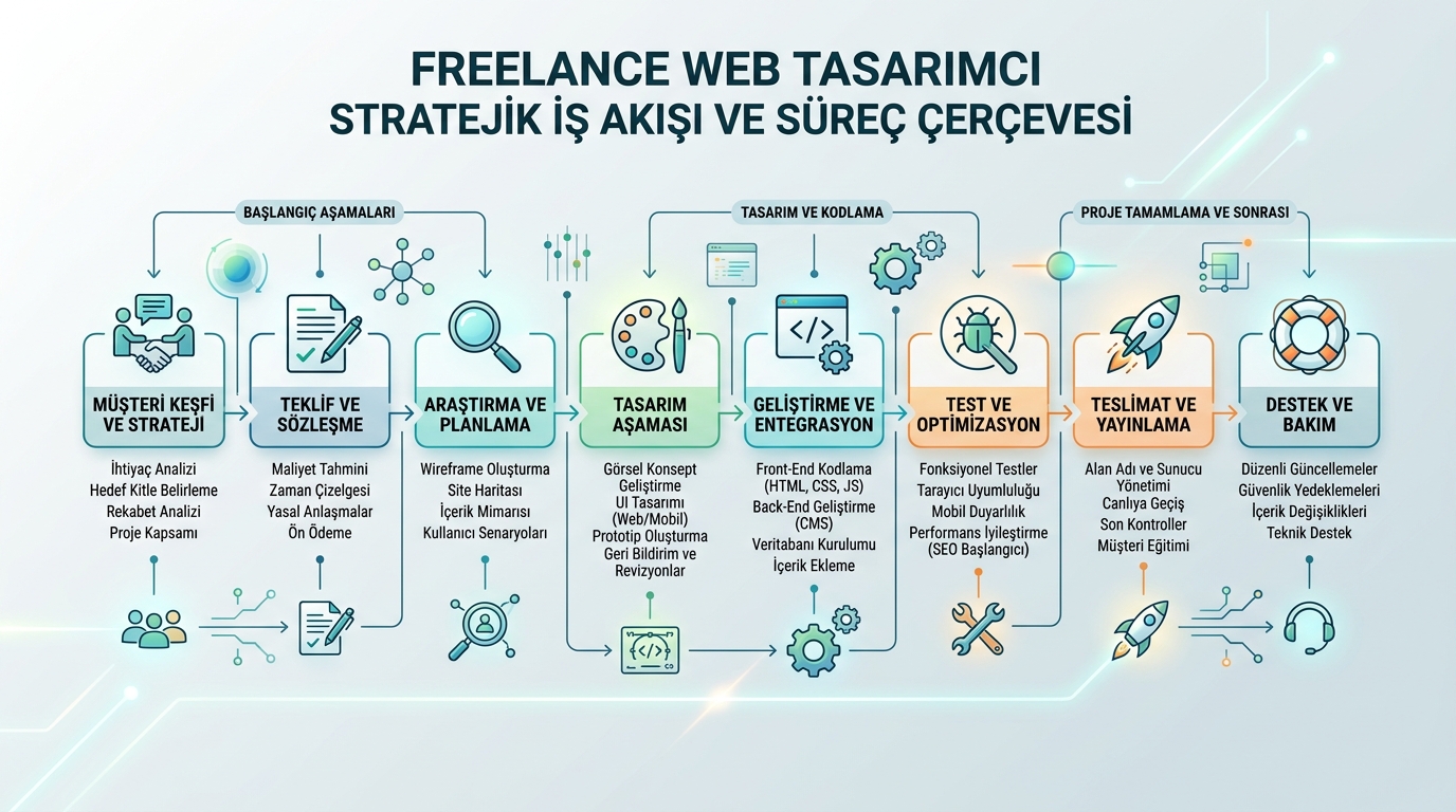 freelancer web tasarımcı mimarisi ve süreç akış şeması 2026