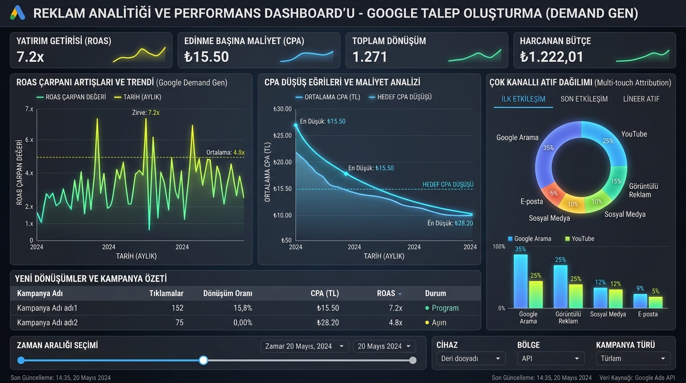 google demand gen performans metrikleri ve analitik sonuçları 2026