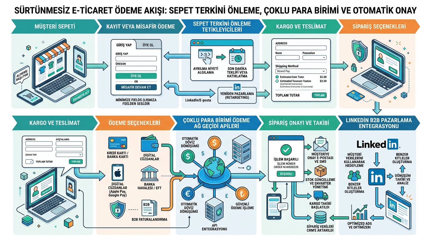 linkedin b2b pazarlama mimarisi ve süreç akış şeması 2026