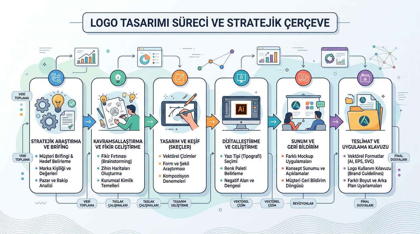 logo tasarımı mimarisi ve süreç akış şeması 2026